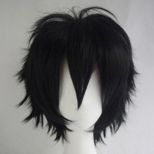 Men Anime Costume Short Blue straight cosplay party wig hair Cosplay wig  Decor