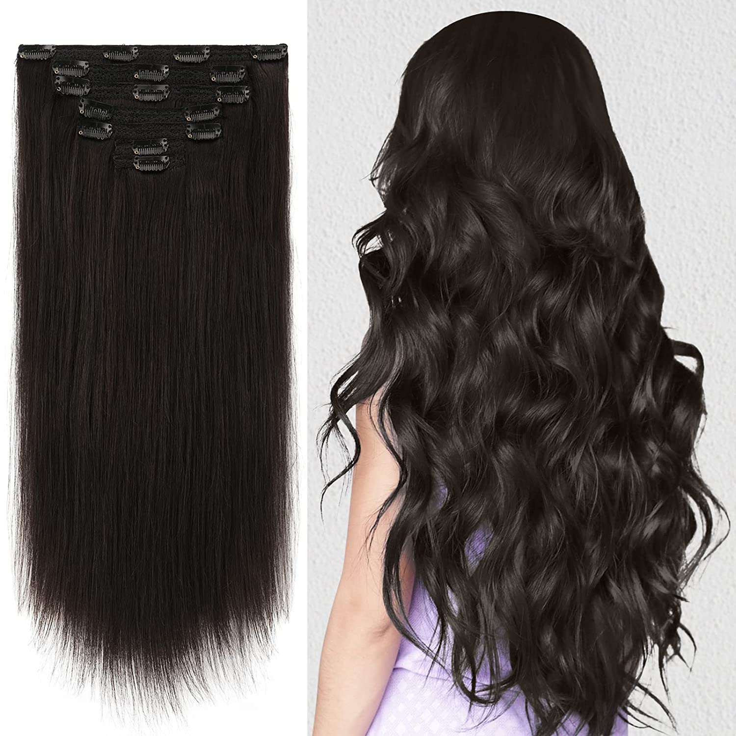 22inch Long Clip Long Silky Straight Ponytail Clip in Synthetic