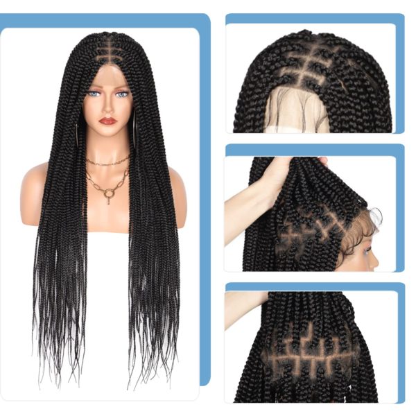 Braided Wig: lace frontal boxbraids wig.Handmade braided wig.