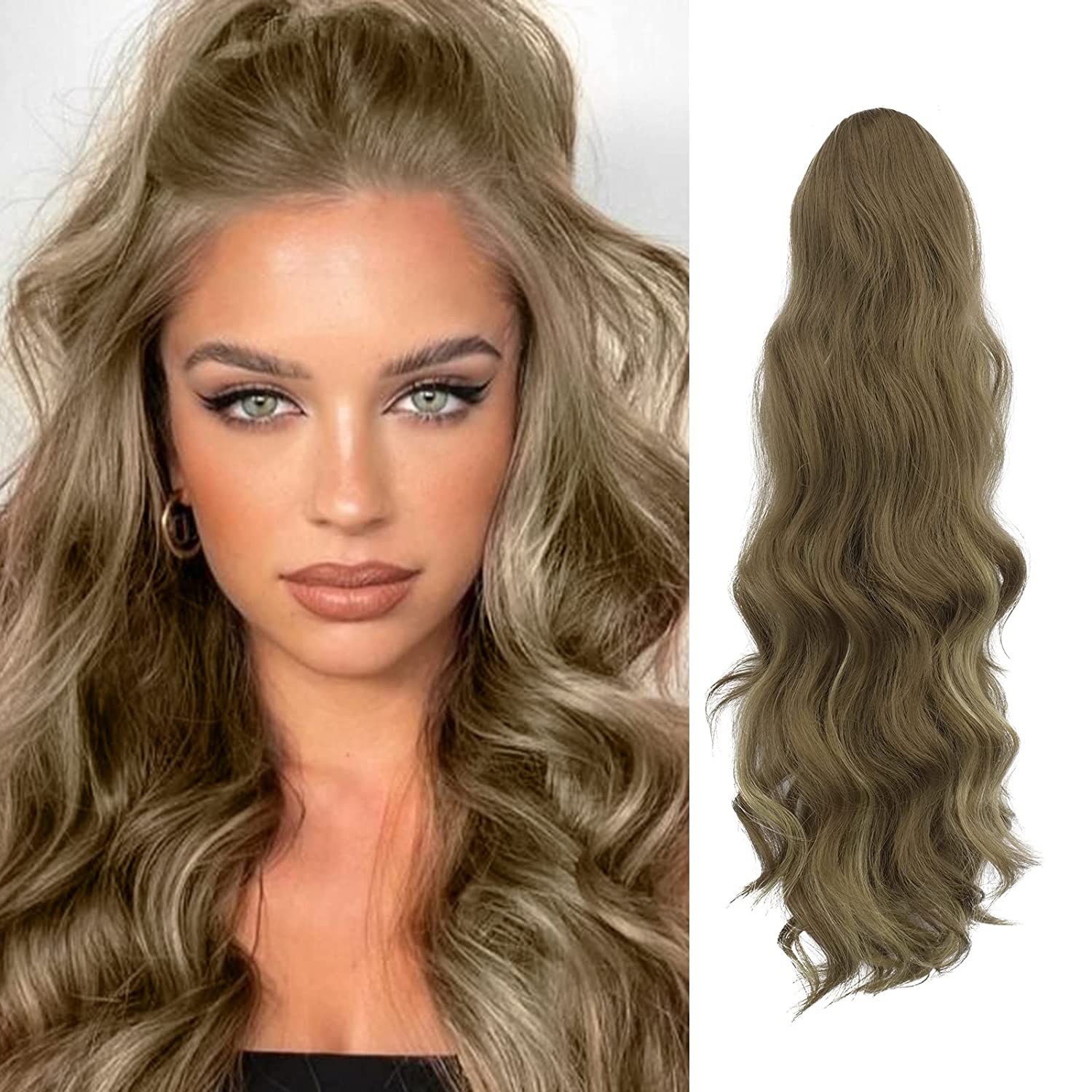 Long Wavy High Ponytail Hair (Brown)