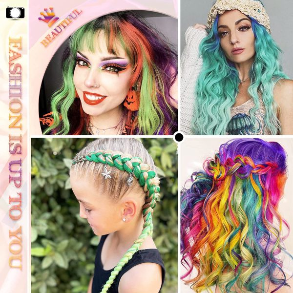 10pcs Colorful Hair Extensions Clips For Daily Wear, Party