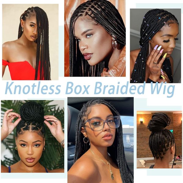 Box Braids Fully Hand Braided Lace Wig- Bob Style (#1) Box Braids