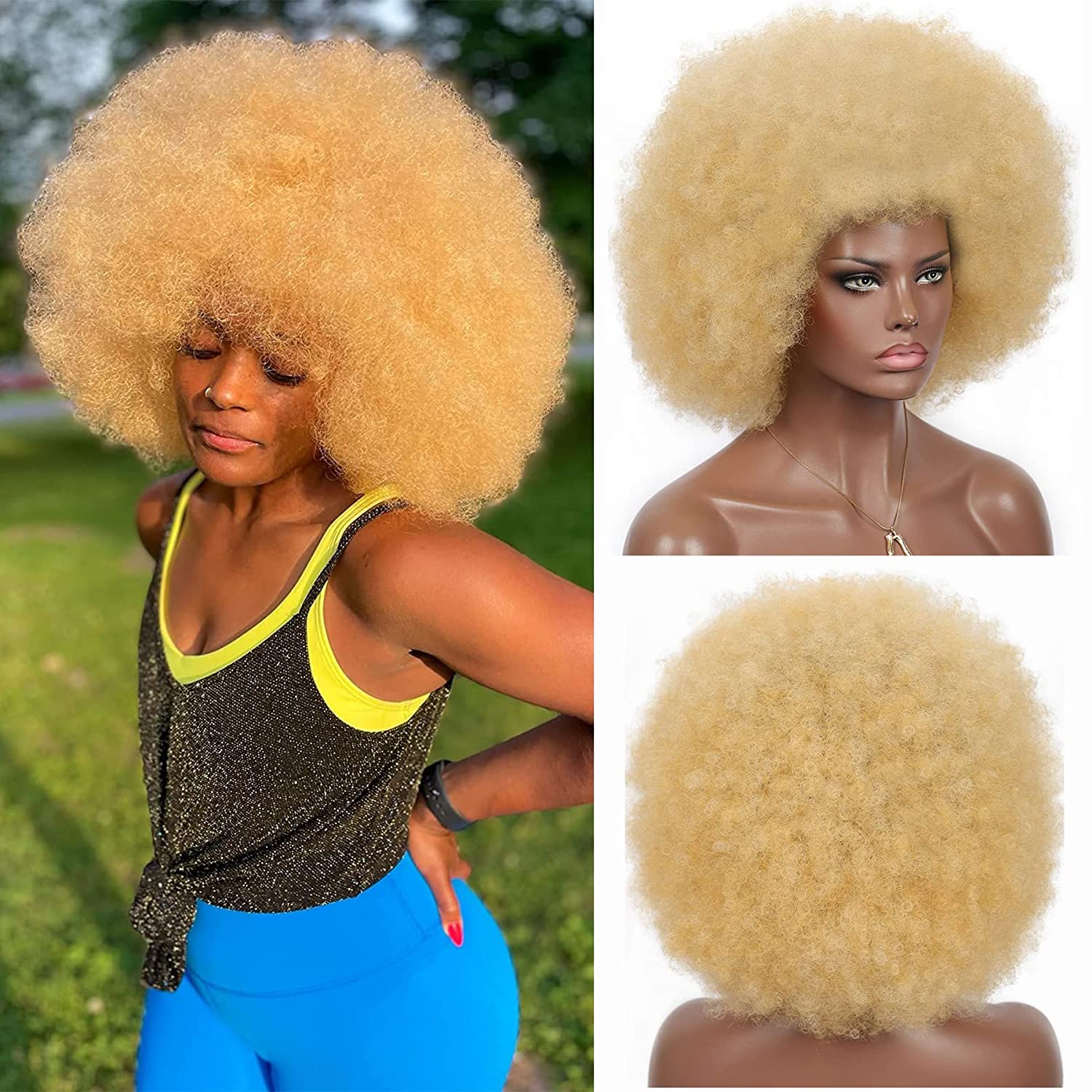 Large Blonde Afro Wig Online