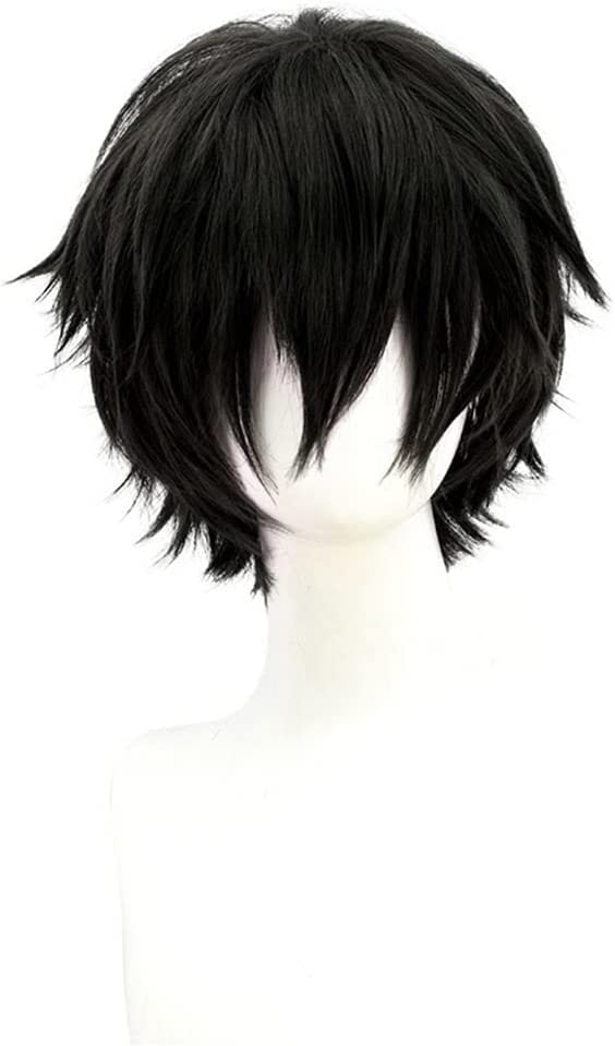 Long Fluffy Anime Pixie Haircut (White to Black)