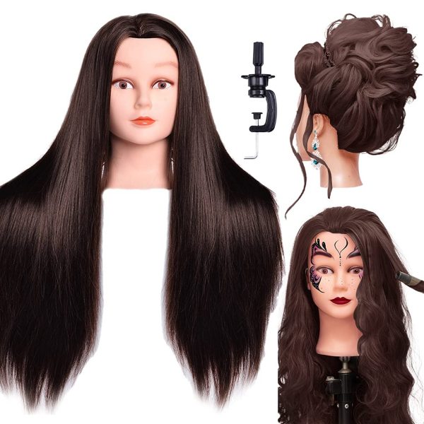Mannequin Head 26″-28″ Long Synthetic Fiber Hair Styling Training
