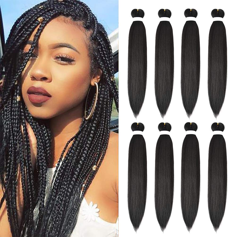 8 Pack Pre Stretched Braiding Hair – 16″ 55g/pack Premium Kanekalon Braiding  Hair Pre Stretched Extensions, Professional Itch Free Hot Water Setting  Perm Yaki Texture Prestretched Braiding Hair (#1b)