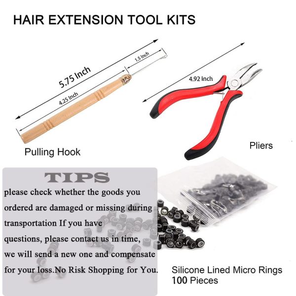 1 pc Micro Rings Loop Tool Loop Threader Pulling Needle Used with Hair  Plier Beads for Human Hair Feather Extension Tools
