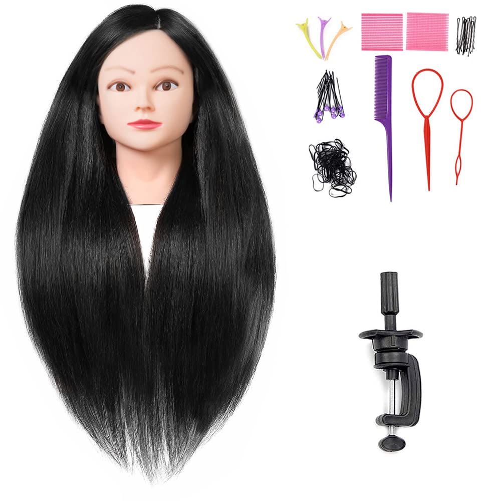 Mannequin Head with Synthetic Hair for Hairdresser Hairstyles Braiding  Training