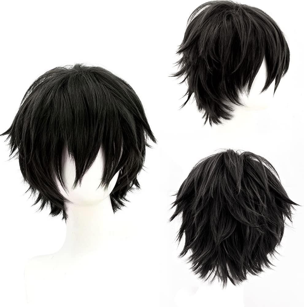 Long Fluffy Anime Pixie Haircut (White to Black)