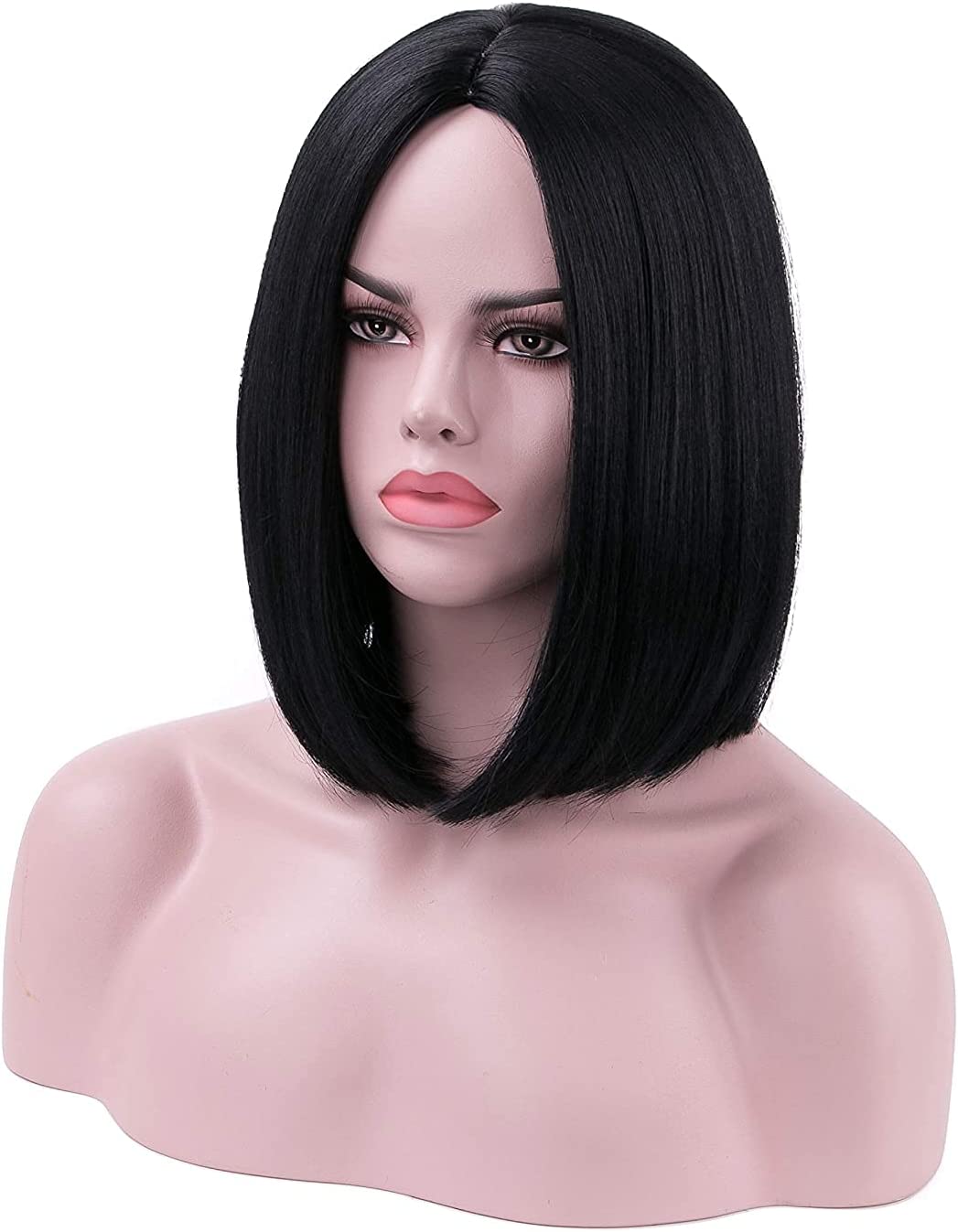 Women’s Straight Synthetic Wigs One Side Longer Than The Other Shoulder