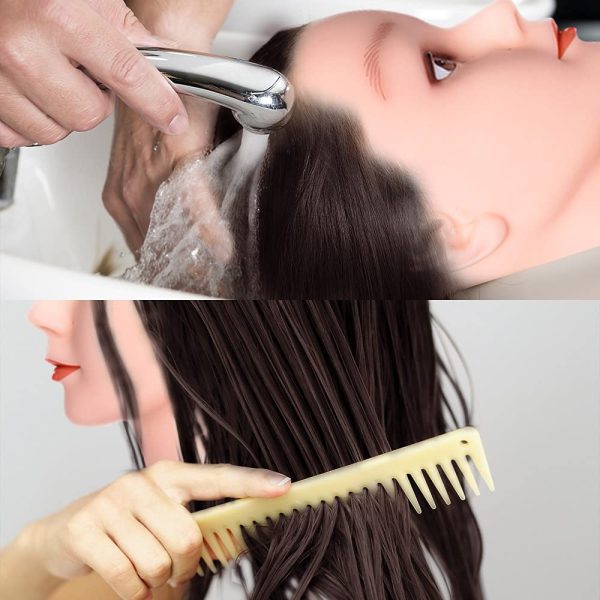 Synthetic Fiber Hair 24 Mannequin Head Hairdresser Training Head Manikin  Cosmetology Doll Head with Table Clamp Holder 