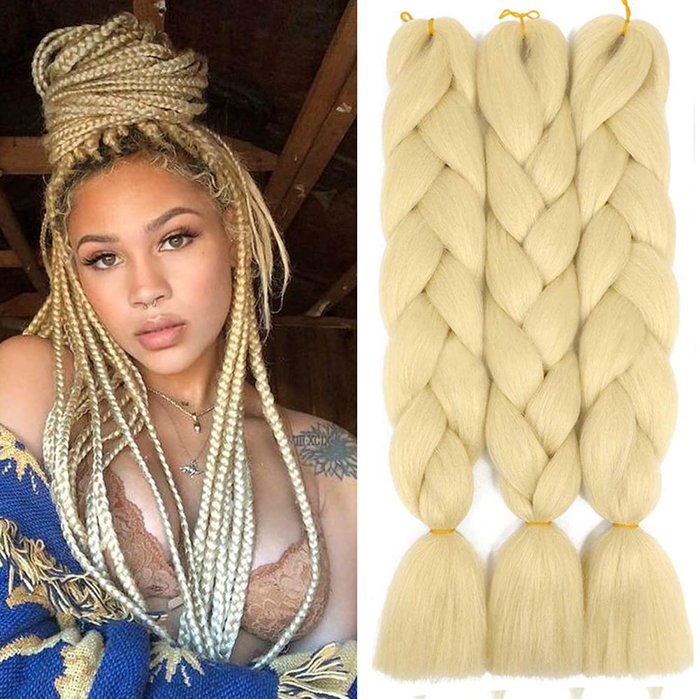 4 JUMBO BRAIDS w/ Kanekalon hair ( CHEAP & EASY ) 