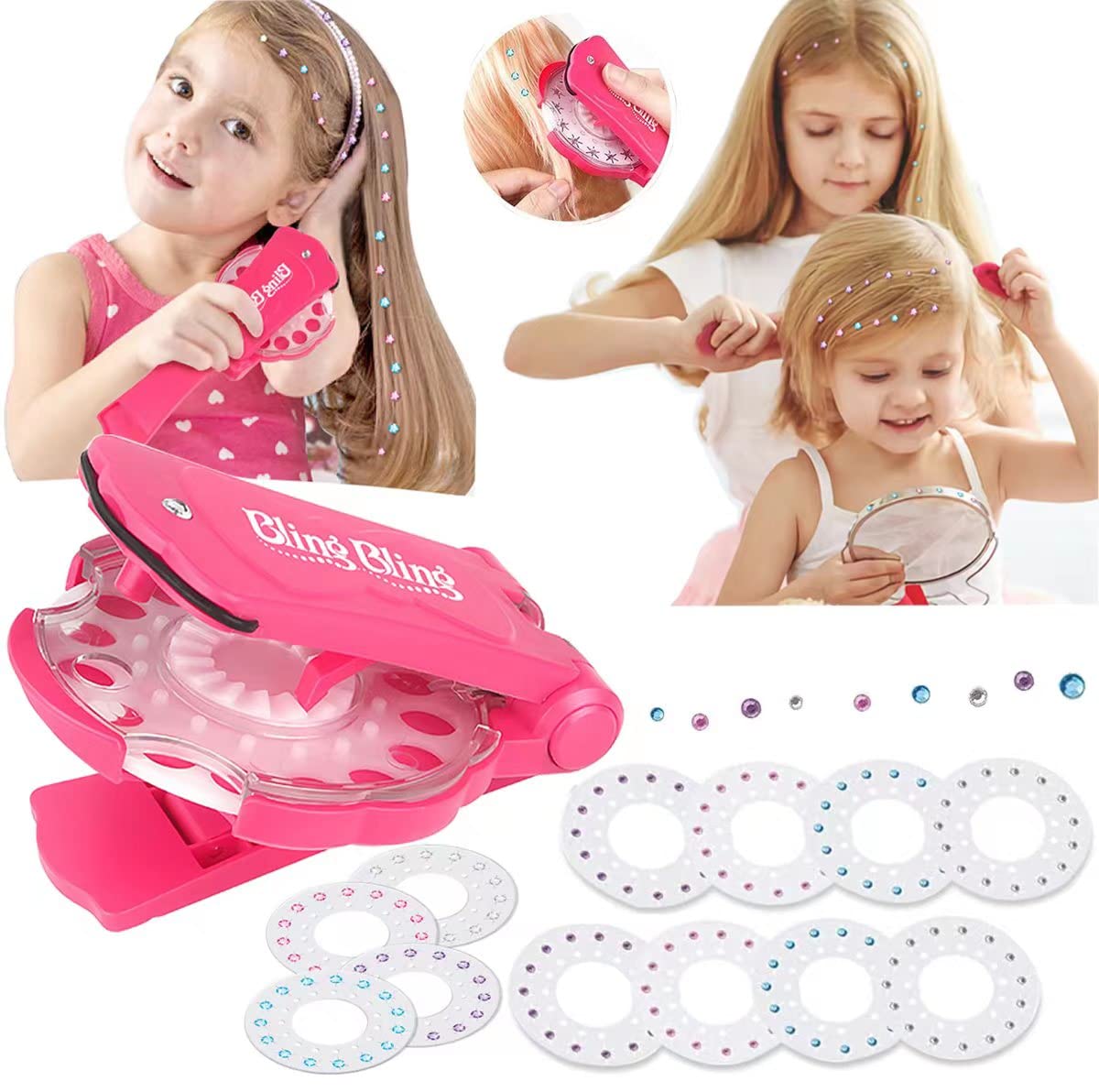 Hair Bedazzler Kit With Rhinestones, Hair Bling Gems For Girls Styling With