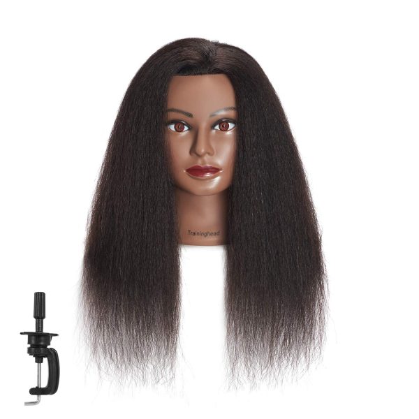 SILKY 100% Real Hair Mannequin Head with Stand, Hairdressers' Practice  Training Head and Cosmotology Doll Head for Hairstyling and Braid - Natural  Black