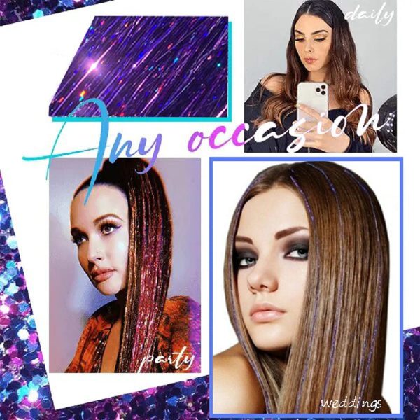 Hair Tinsel Kit With Tools 1800 Strands, Fairy Hair Tinsel Heat Resistant  Safe Holographic Tinsel Hair Extensions With Pliers Plus Latch Hook And 100  Pcs Micro Rings (48 Inch, 3 Colors)