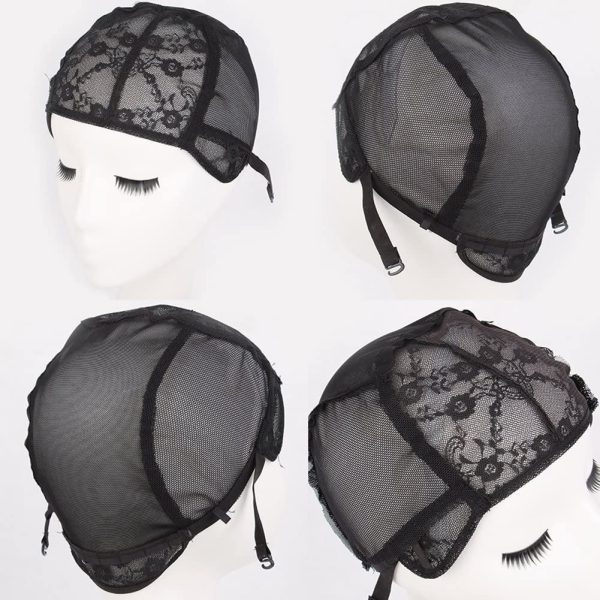 Black Mesh Dome Cap Breathable Glueless Stretchable Spandex Hair