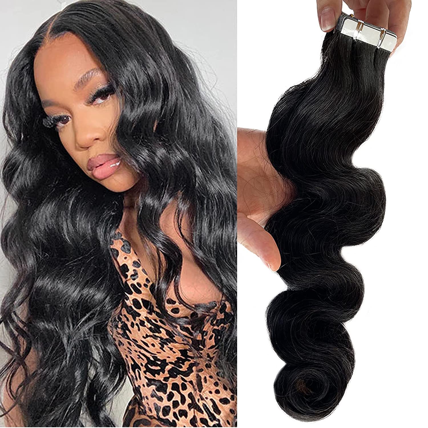 Kinky Curly Tape In Hair Extensions Human Hair For African American