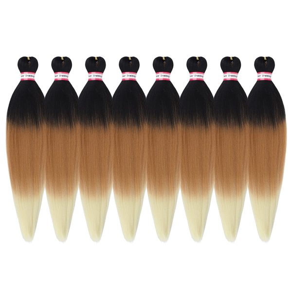 Kinky Yaki Straight Hair Bundles Synthetic Pre-stretched Braiding