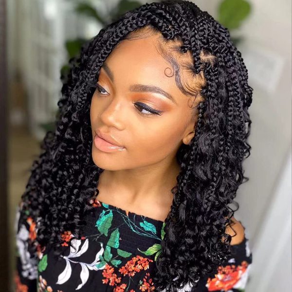 Boho Box Braid Crochet Hair 24 Inch Long Goddess Braiding 1b