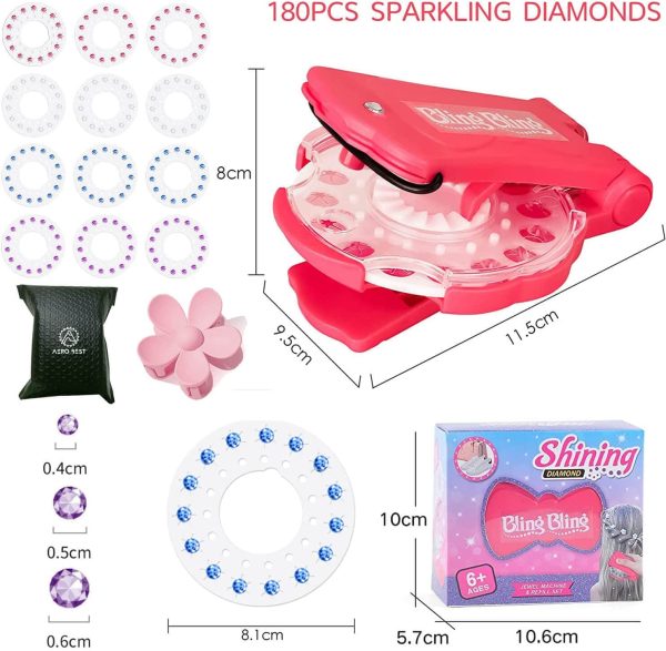 Hair Gem Stamper, Hair Bedazzler Kit With Rhinestones, Quick Hair Gems  Machine, Bling Bling Jewels Hair Glitter Stamp Gems, Diamonds Stapler Tool  For Hair, 12 Pcs 180 Gems Fashion (pink)