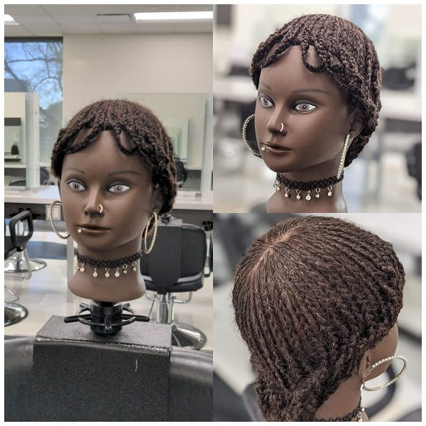 African American Mannequin Head Real Hair Manikin Head For Styling Black  16inch