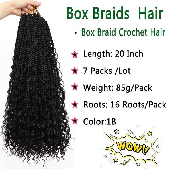 8 Packs Box Braids Crochet Hair With Curly Ends Goddess Box Braids