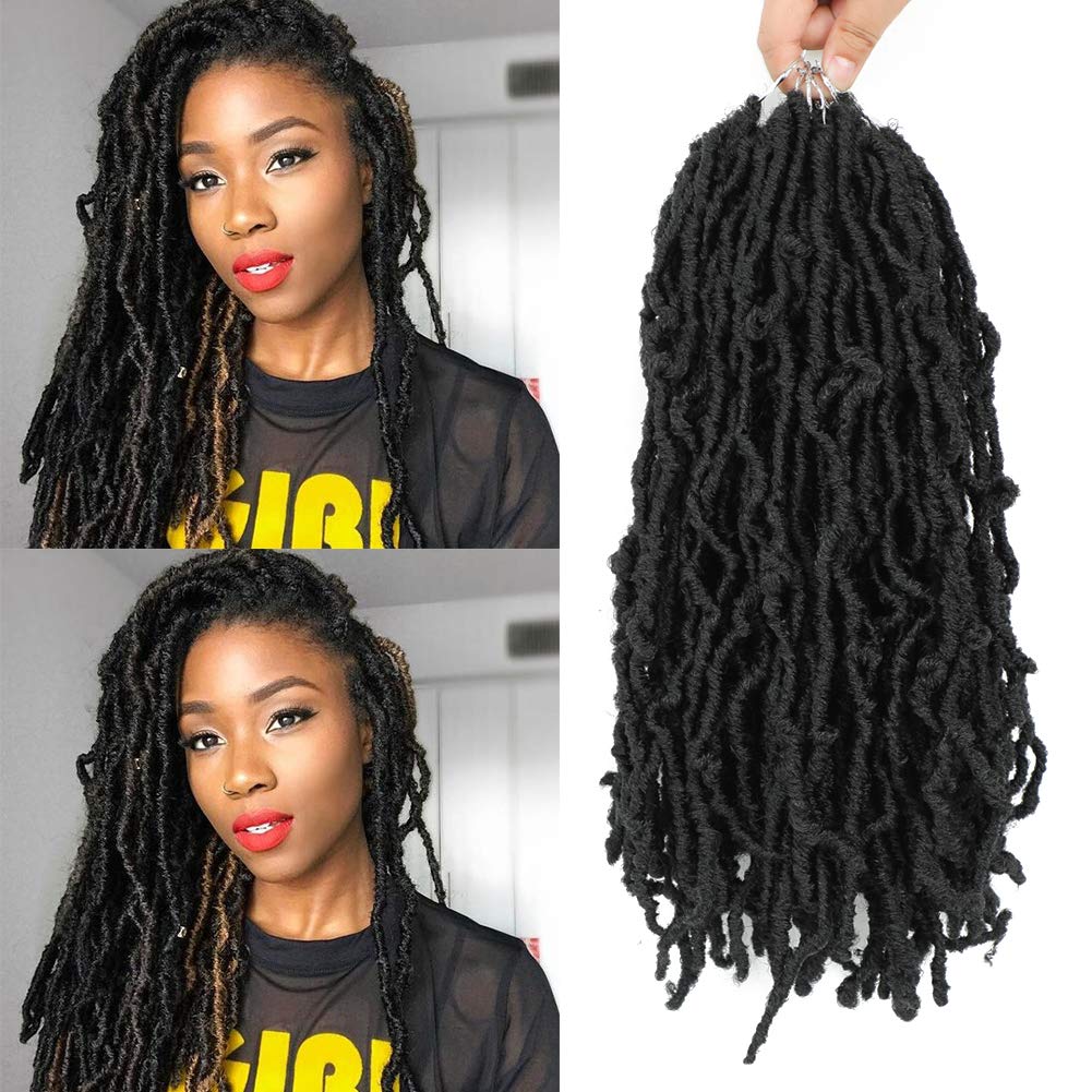 24 Inch Faux Locs Crochet Hair 6 Packs Soft Goddess Locs Crochet BraidsPre  Looped Crochet Hair Extensions for Black Women (24 Inch, 1B)