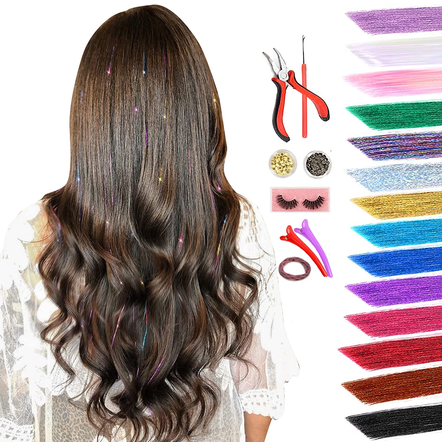 Hair Tinsel Heat Resistant Fairy Hair Tensile Sparkly Glitter Hair