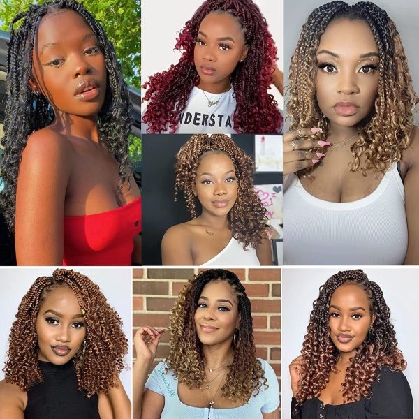 Boho Box Braids Crochet Hair For Black Women 10 Inch Goddess Box Braids  With Curly Ends 3x Short Bob Crochet Braids For Kids Synthetic Bohemian  Braiding Hair Extensions (7packs, 1b)