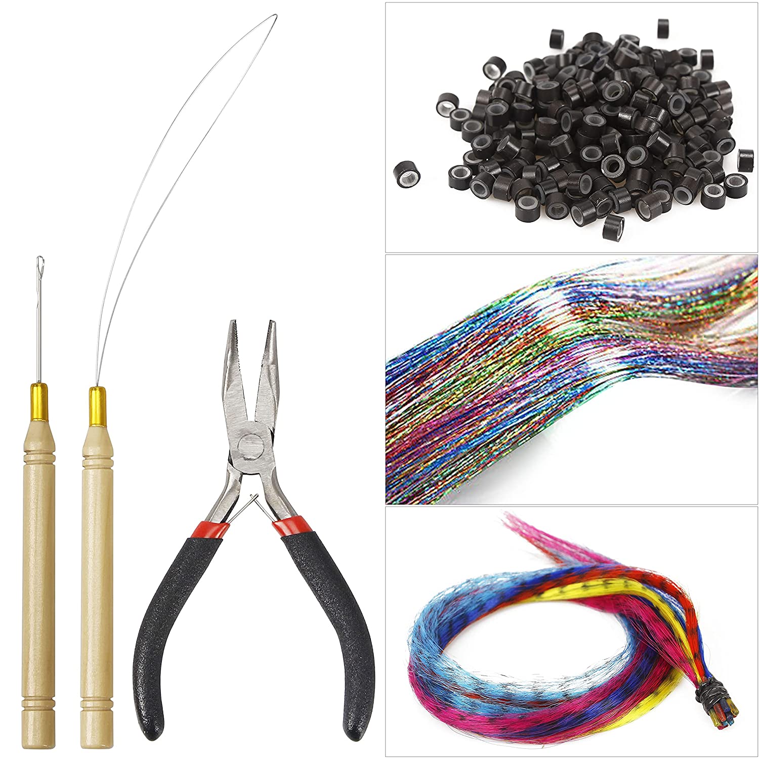 Microlink Pliers Hair Extension Tool Kit for Feathers Extensions