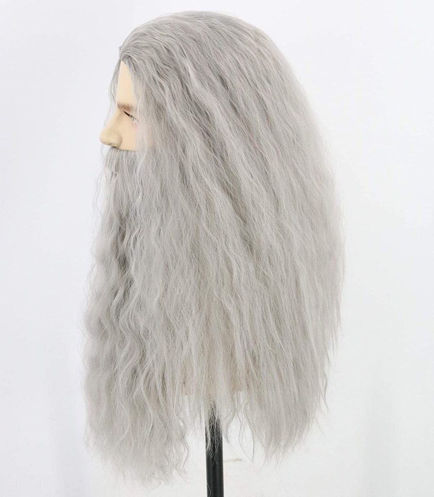 Wig And Beard Inspired By Gandalf Men’s Long Grey Wig Cosplay Wizard