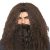Wizard parrucca lunga marrone con barba