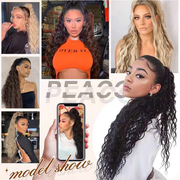 Ponytail Extension, 26 Inch Drawstring Ponytail Hair  display picture 3