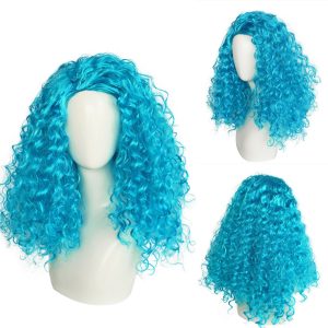 Descendants Blue Wig, Descendants 4 The Rise of Red - Vibrant Blue Costume Accessory Long Curly Blue Wig for Kids Cosplay, Costume, Halloween Party